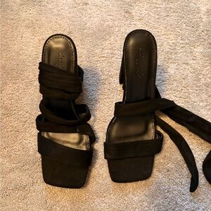 Charlotte Russe Black Strappy Heels